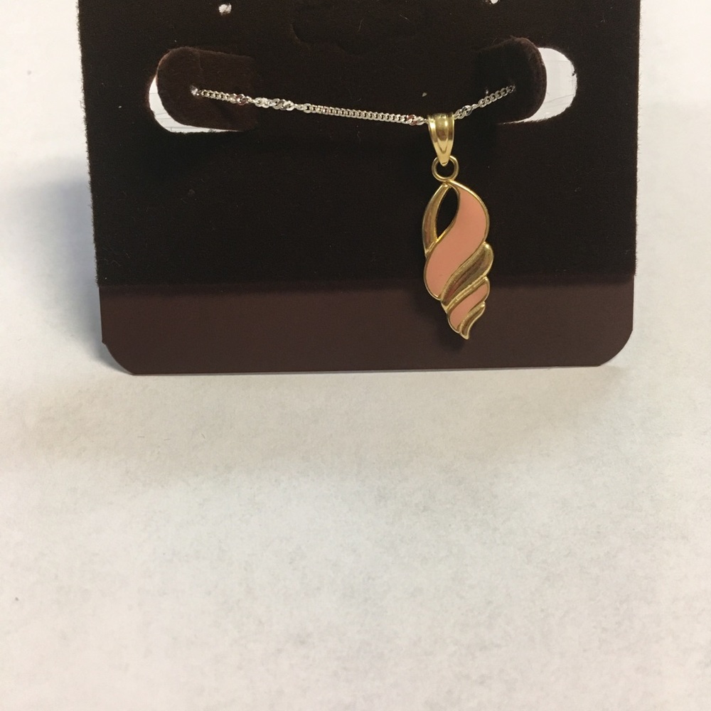 925 Sterling Silver Enamel Conch Shell Vermeil